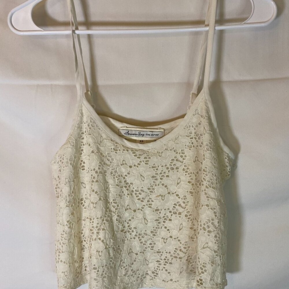White Lace Coastal Cowgirl Crop Top Women's XS Y2K Vintage Angelcore Fairy Vibe